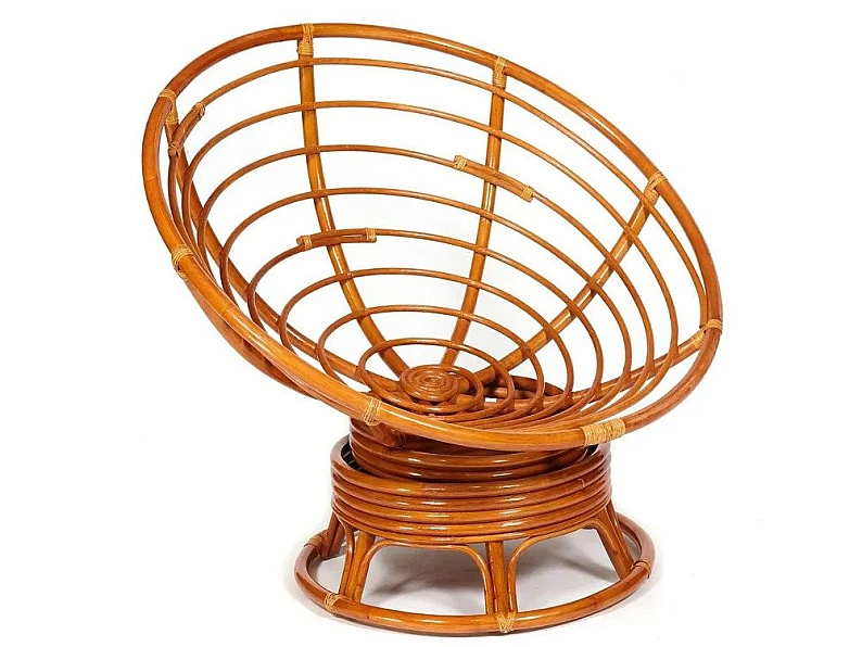 Кресло-качалка Papasan w 23/01 B с подушкой Cognac, экошерсть Коричневый — фото 2