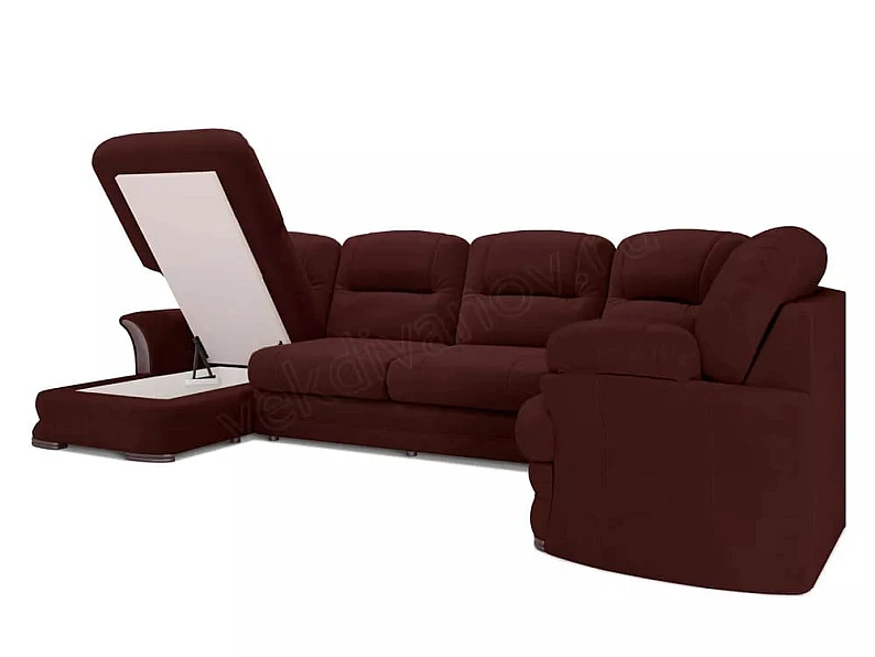 Диван угловой большой П-образный Квин 6 Newtone wine — фото 5