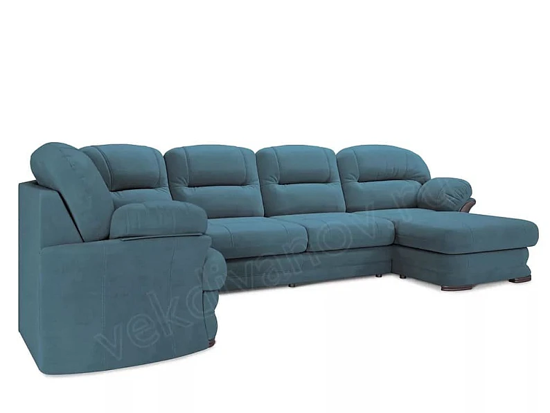 Диван угловой большой П-образный Квин 6 Newtone azure — фото 7