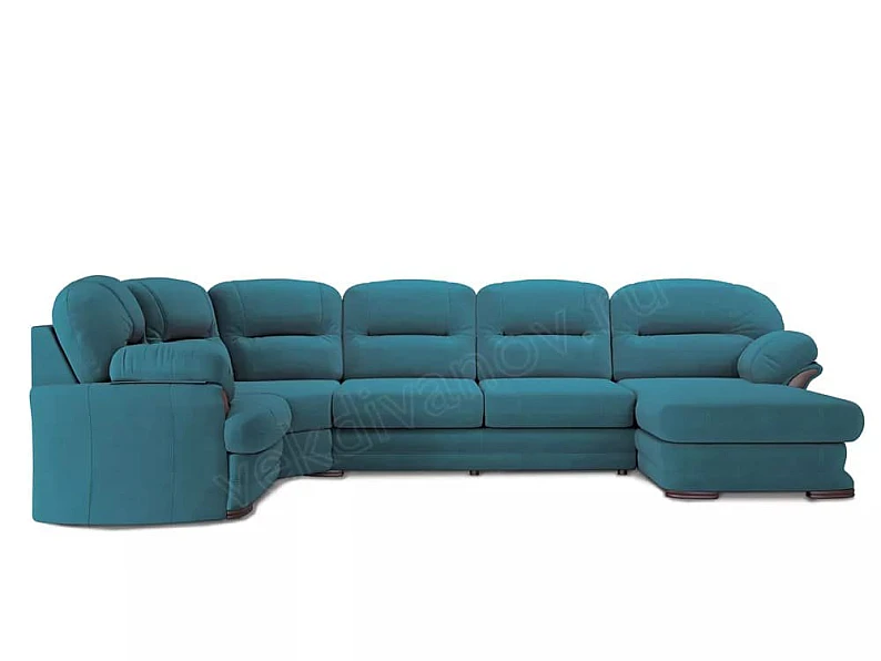 Диван угловой большой П-образный Квин 6 Newtone azure — фото 3