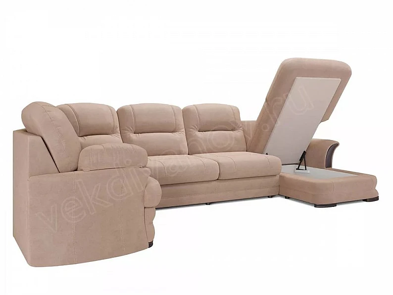 Диван угловой большой П-образный Квин 6 Ultra Caramel — фото 4