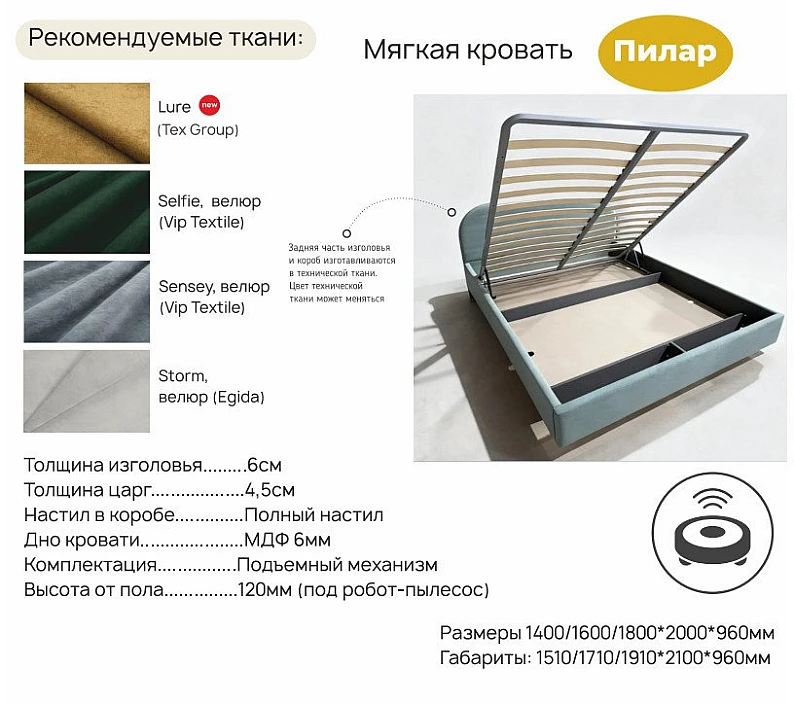 Кровать с парящим эффектом Пилар 2000х2000 мм — фото 3