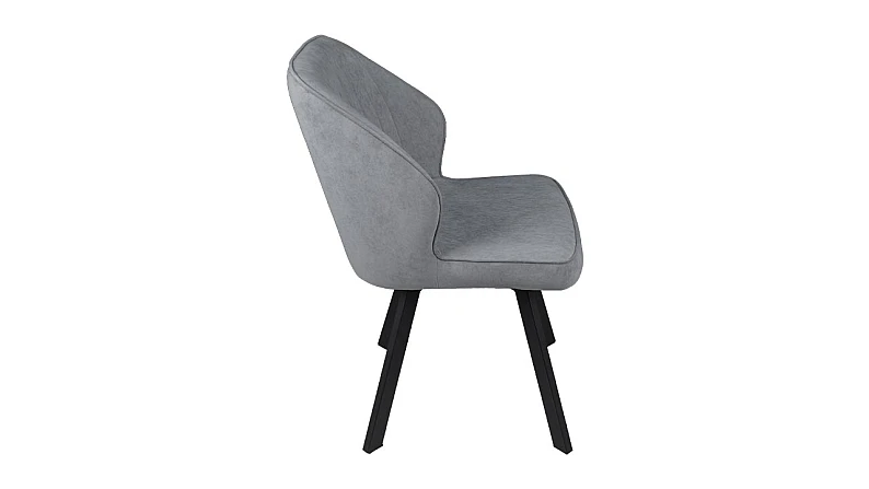 Стул поворотный «Крис» Черный муар, Микровелюр BRENDY Grey — фото 4