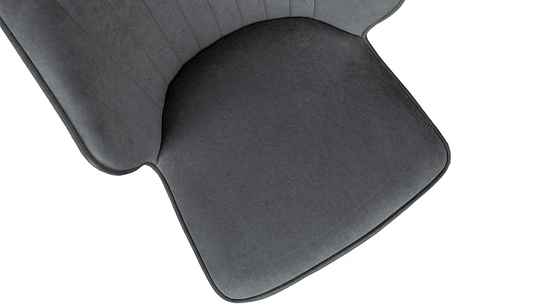 Стул поворотный «Крис» Черный муар, Микровелюр BRENDY Graphite — фото 7