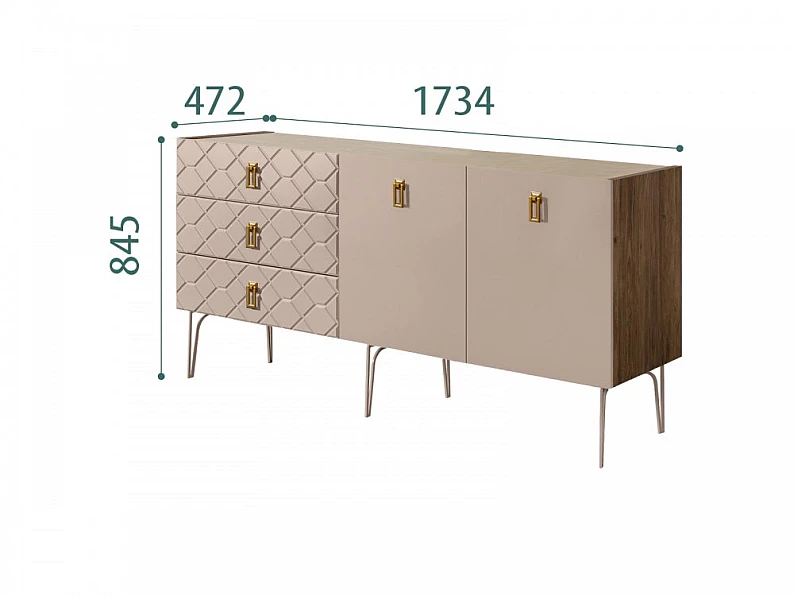 Комод для гостиной 1.6 Bogemia Woodline Farfale БМКМ-4 (Woodline) — фото 4