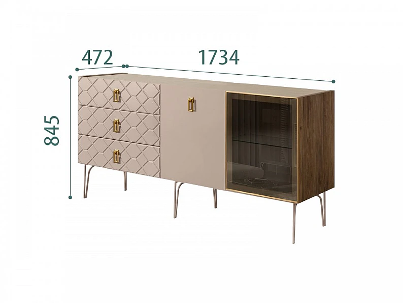 Комод для гостиной 1.6 Bogemia Woodline Farfale БМКМ-4 [5][10] (Woodline) — фото 3