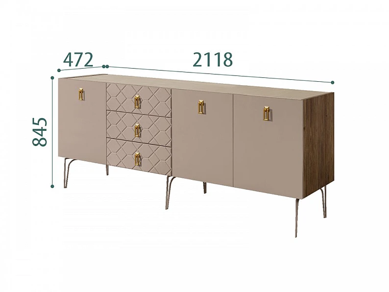 Комод для гостиной 2.1 Bogemia Woodline Farfale БМКМ-5 (Woodline) — фото 3