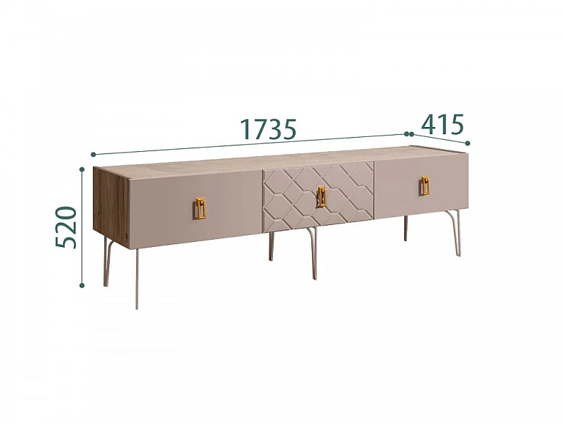 Тумба для телеапаратуры 1.6 (1 ящик) Bogemia Woodline Farfale БМТ-1[10] (Woodline) — фото 3