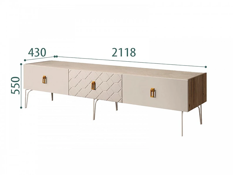 Тумба для телеапаратуры 2.1 (1 ящик) Bogemia Woodline Farfale БМТ-2 [10] (Woodline) — фото 2