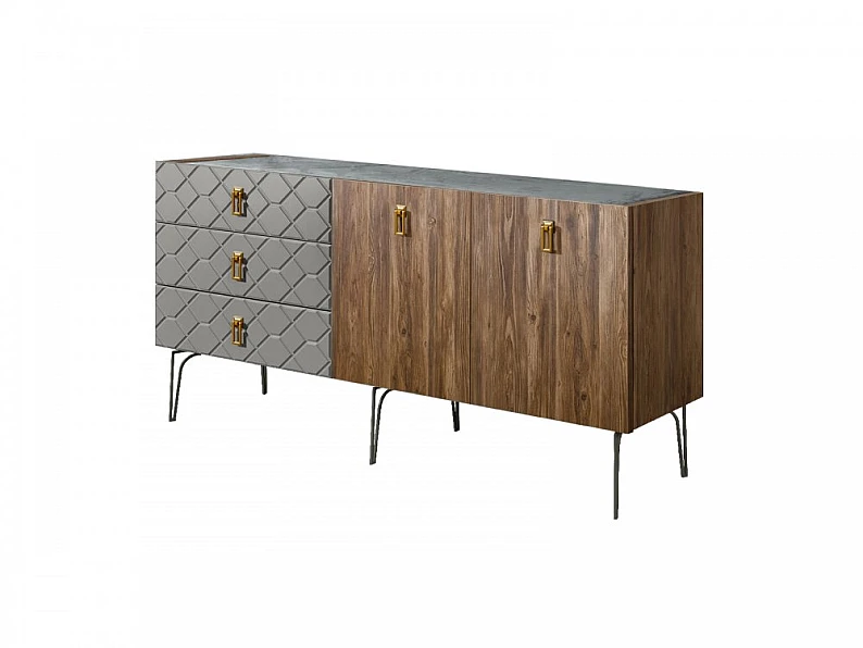 Комод для гостиной 1.6 Bogemia Woodline Wood Farfale БМКМ-4 (Woodline) — фото