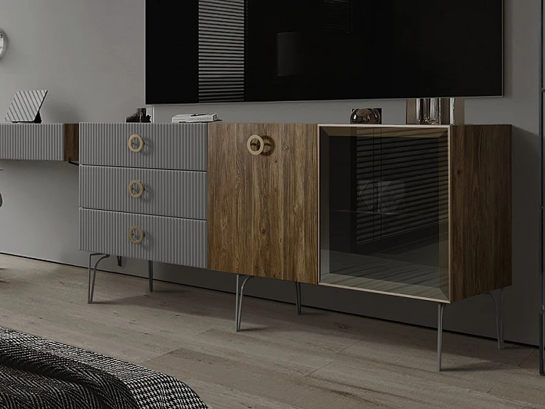 Комод для гостиной 1.6 Bogemia Woodline Wood Fillini БМКМ-4 [5][10] (Woodline) — фото 5