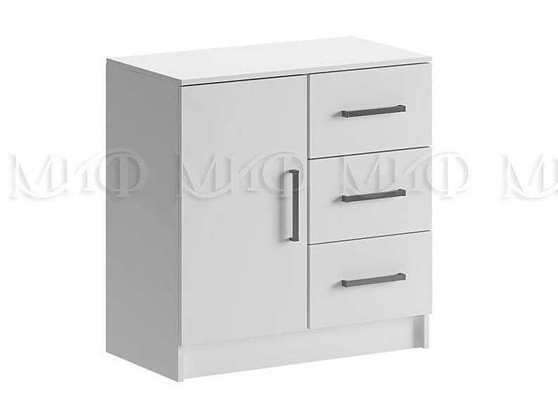 Комод с 3-мя ящиками и дверью Басямиф Белый — фото