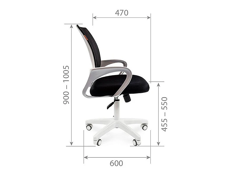 Офисное кресло Chairman 696 Россия белый пластик TW-11/TW-01 черный — фото 3