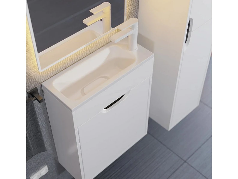 Тумба с раковиной Uperwood Modul матовая белая/графит 50 см — фото 4