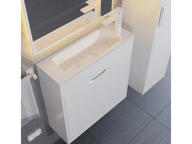 Тумба с раковиной Uperwood Modul матовая белая 60 см — фото 4
