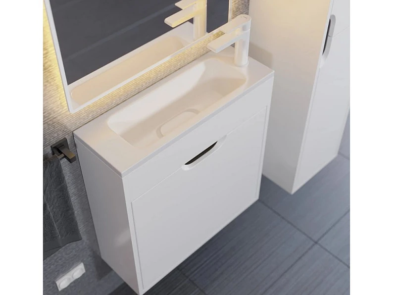Тумба с раковиной Uperwood Modul матовая белая/графит 60 см — фото 4