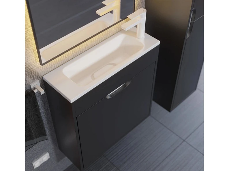 Тумба с раковиной Uperwood Modul матовая черная 60 см — фото 4
