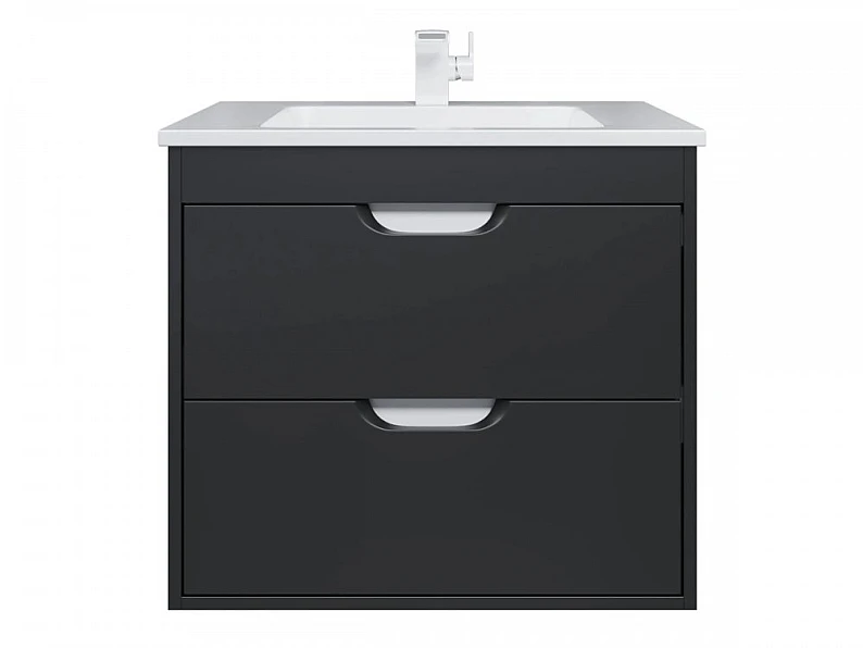 Тумба с раковиной Uperwood Modul матовая черная 65 см — фото 3