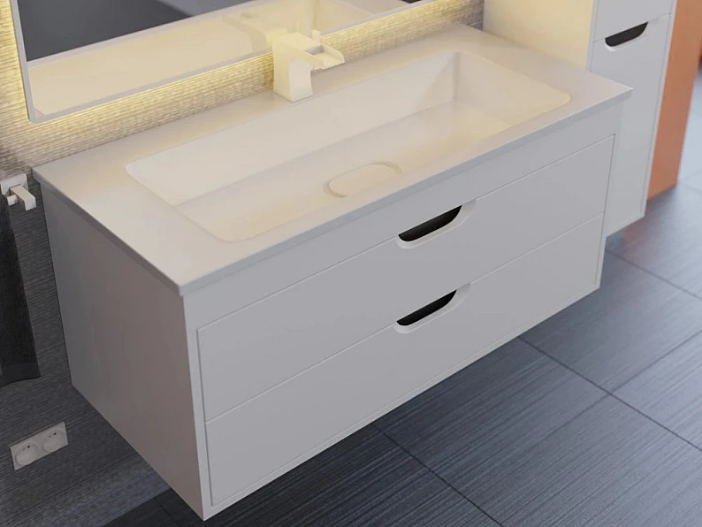 Тумба с раковиной Uperwood Modul матовая белая/графит 100 см — фото 5