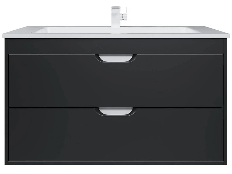 Тумба с раковиной Uperwood Modul матовая черная 100 см — фото 3