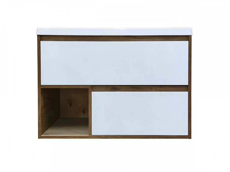 Тумба с раковиной Monaco Wood 900 2 ящика с нишей — фото 4