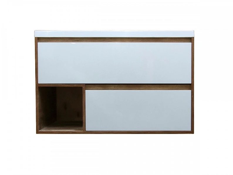Тумба с раковиной Monaco Wood 1000 2 ящика с нишей — фото 4