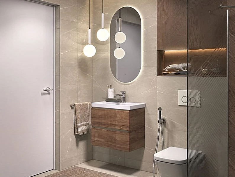 Тумба под раковину Mondi 600-0-2 Madera Classica Slim навесная акация темная — фото 4