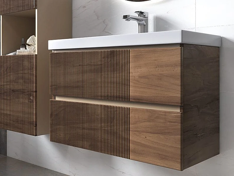 Тумба под раковину Mondi 800-0-2 Madera Classica Slim навесная акация темная — фото 6