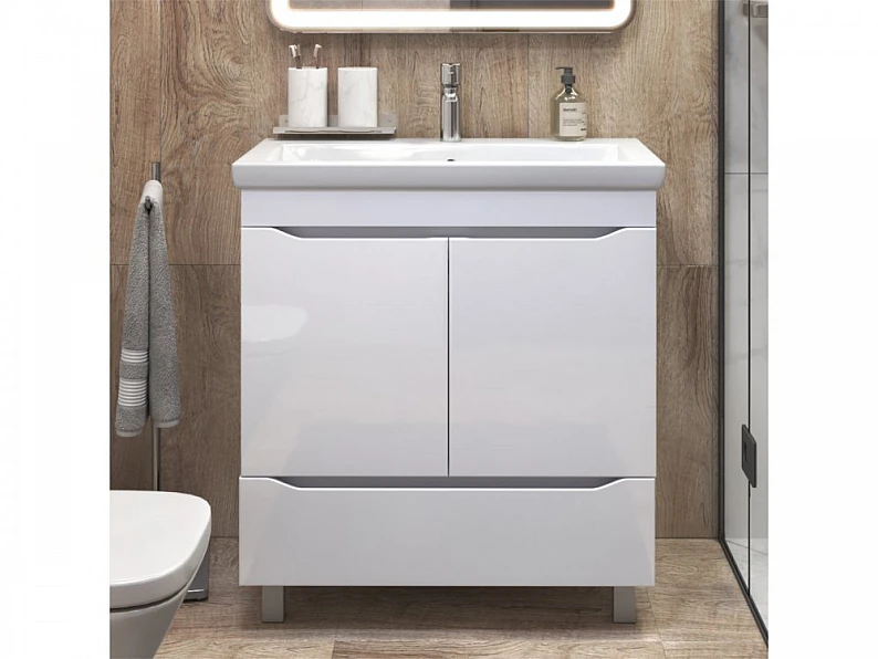 Тумба Grani 800-2-1 Como белый — фото