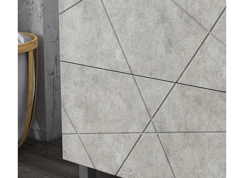 Коллекция мебели в ванную Geometry 800 бетон со шкафом — фото 5