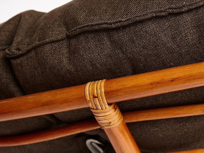 Кресло Papasan 23/01 W с подушкой Cognac, ткань Коричневый — фото 3