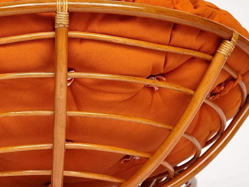 Кресло Papasan 23/01 W с подушкой Cognac, ткань Оранжевый — фото 3