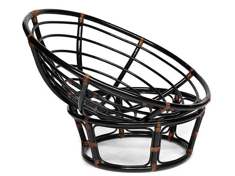 Кресло Papasan 23/01 W с подушкой Antique brown, ткань Оранжевый — фото 3