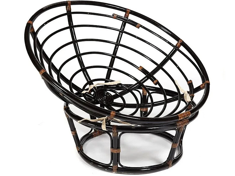 Кресло Papasan 23/01 W с подушкой Antique brown, флок Олива — фото 3