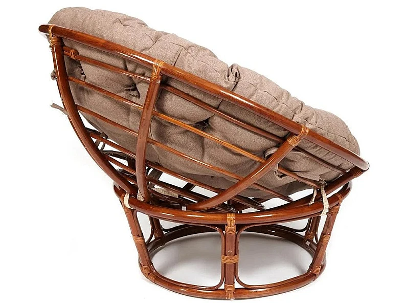 Кресло Papasan 23/01 W с подушкой Pecan, экошерсть Коричневый — фото 5