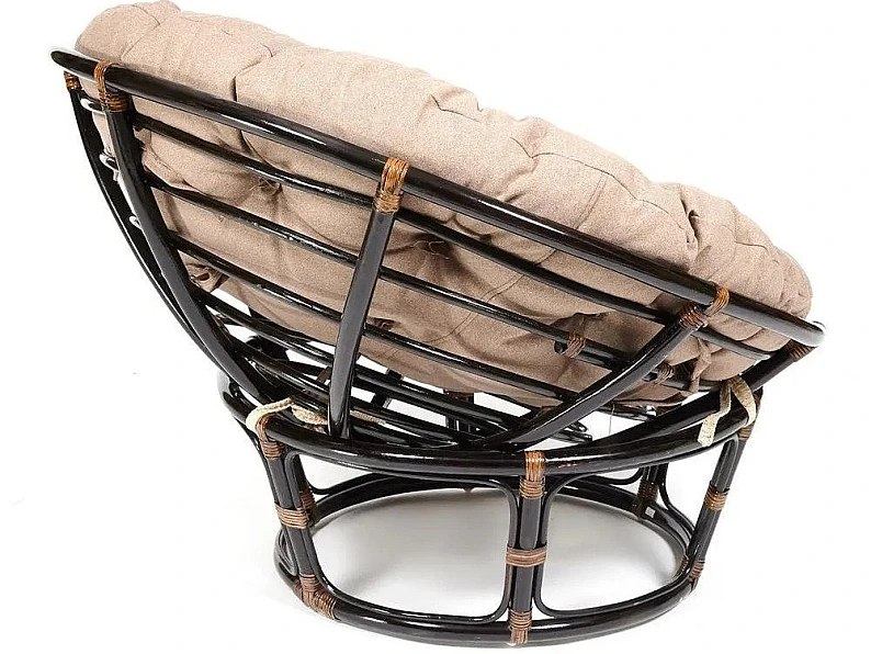 Кресло Papasan 23/01 W с подушкой Antique brown, экошерсть Коричневый — фото 4