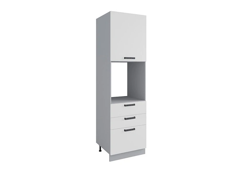 Пенал под технику 60x216 см под духовой шкаф с 3 ящиками для кухни Старое Дерево МДФ — фото