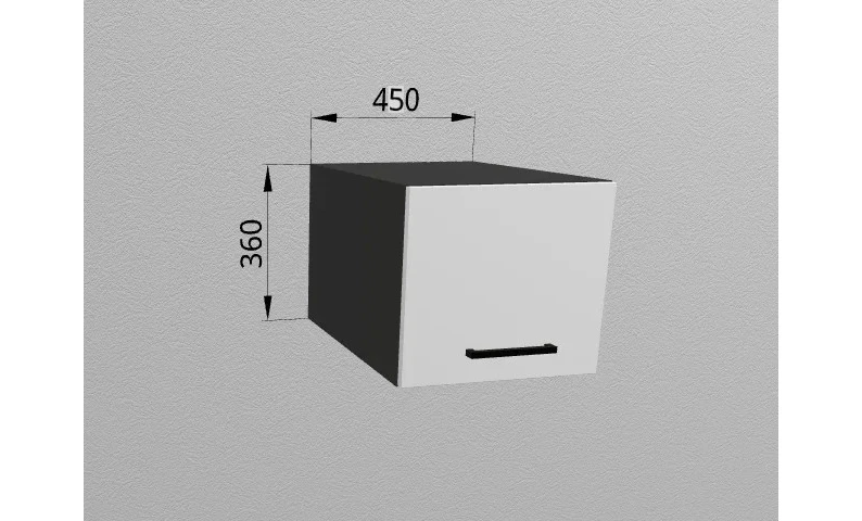 Верхний шкаф 45x36,2 см увеличенной глубины для кухни Меренга МДФ — фото