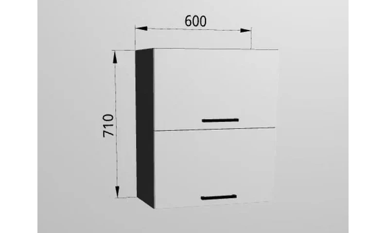 Верхний горизонтальный шкаф 60x71 см с подъемным фасадом ВГ260 для кухни Умбра МДФ — фото