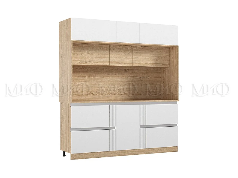 Центральная секция 205x226,8 см под МП для кухни Карина МДФ Пластер Скай — фото