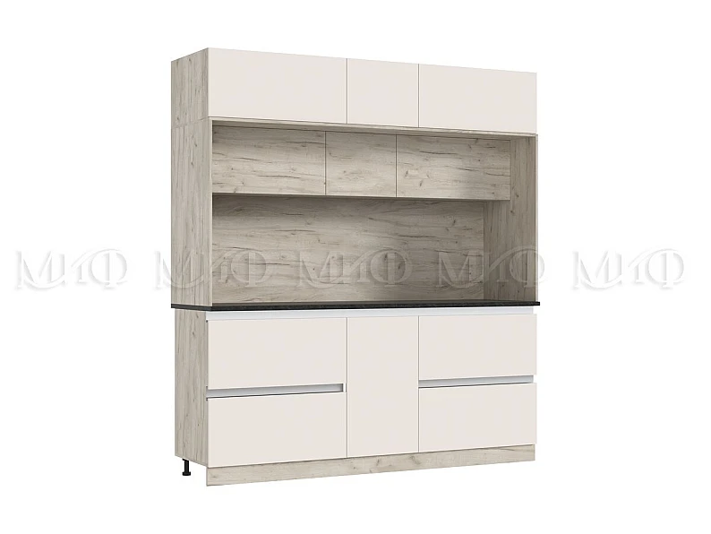 Центральная секция 205x226,8 см под МП для кухни Карина Кашемир, Крафт серый — фото