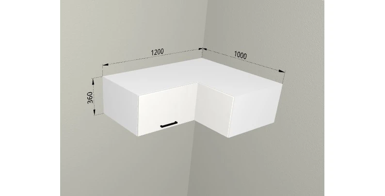 Верхний угловой шкаф 100/120x36,2 см увеличенной глубины для кухни Вегас — фото