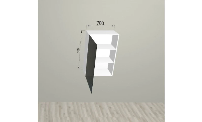Верхний шкаф 70x95 см со стеклянным фасадом для кухни Вегас — фото