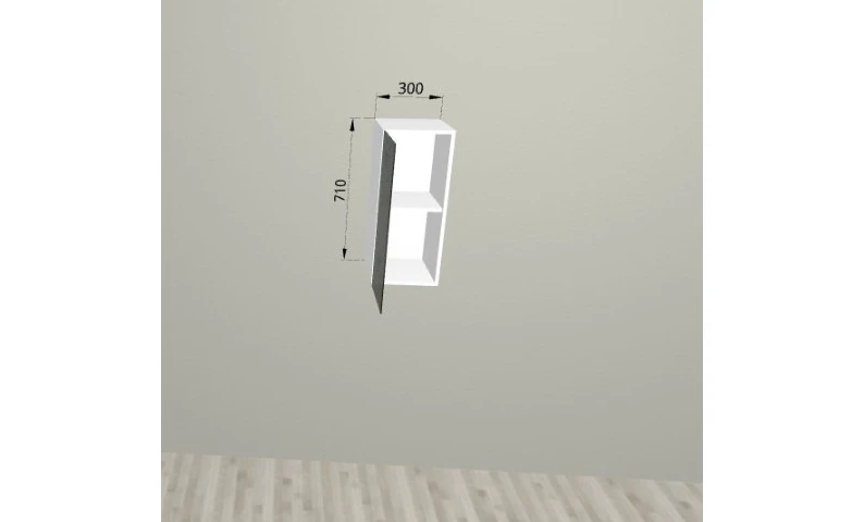 Верхний шкаф 30x71 см со стеклянным фасадом для кухни Фьюжен — фото