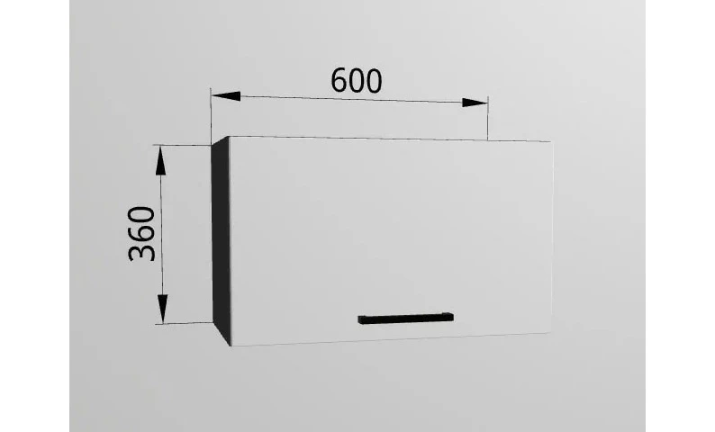 Верхний горизонтальный шкаф 60x36,2 см с подъемным фасадом для кухни Крафт — фото