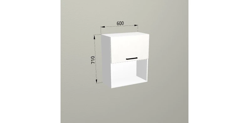 Верхний горизонтальный шкаф 60x71 см с подъемным фасадом гл. 30 см для кухни Элеганция — фото