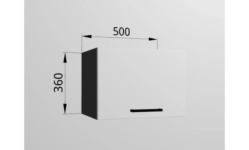 Верхний горизонтальный шкаф 50x36,2 см с подъемным фасадом увеличенной глубины для кухни Изумруд — фото