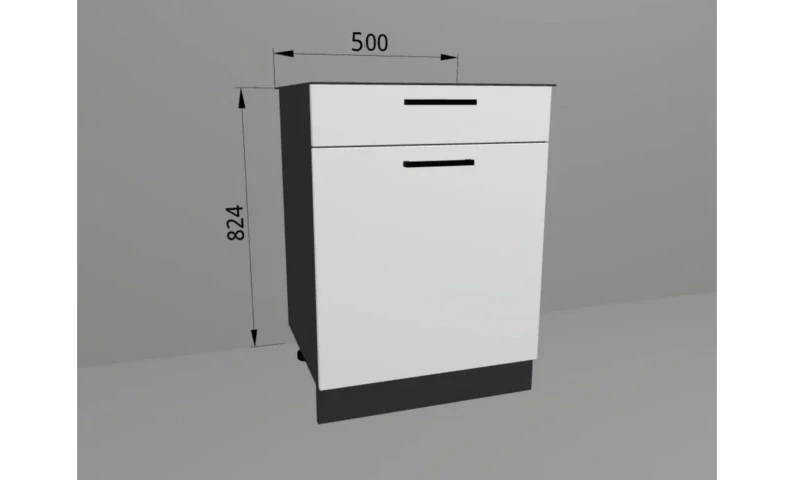 Напольный шкаф 50x82,4 см с ящиками гл. 47 см для кухни Изумруд — фото