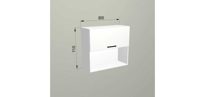 Верхний горизонтальный шкаф 80x71 см с подъемным фасадом гл. 30 см для кухни Демо низ МДФ — фото
