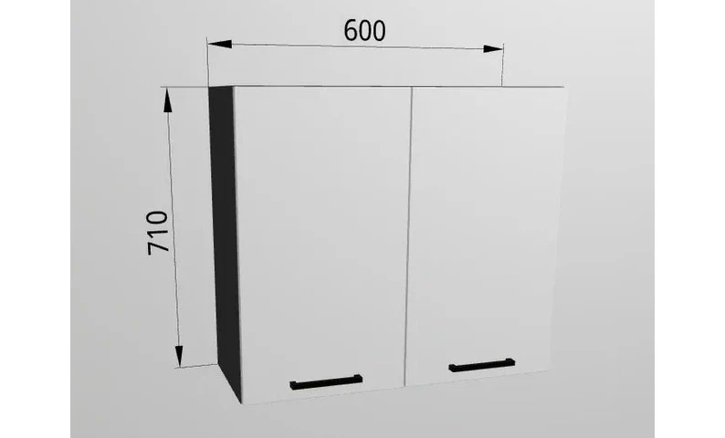 Верхний шкаф 60x71 см с 2 фасадами для кухни Муссон — фото